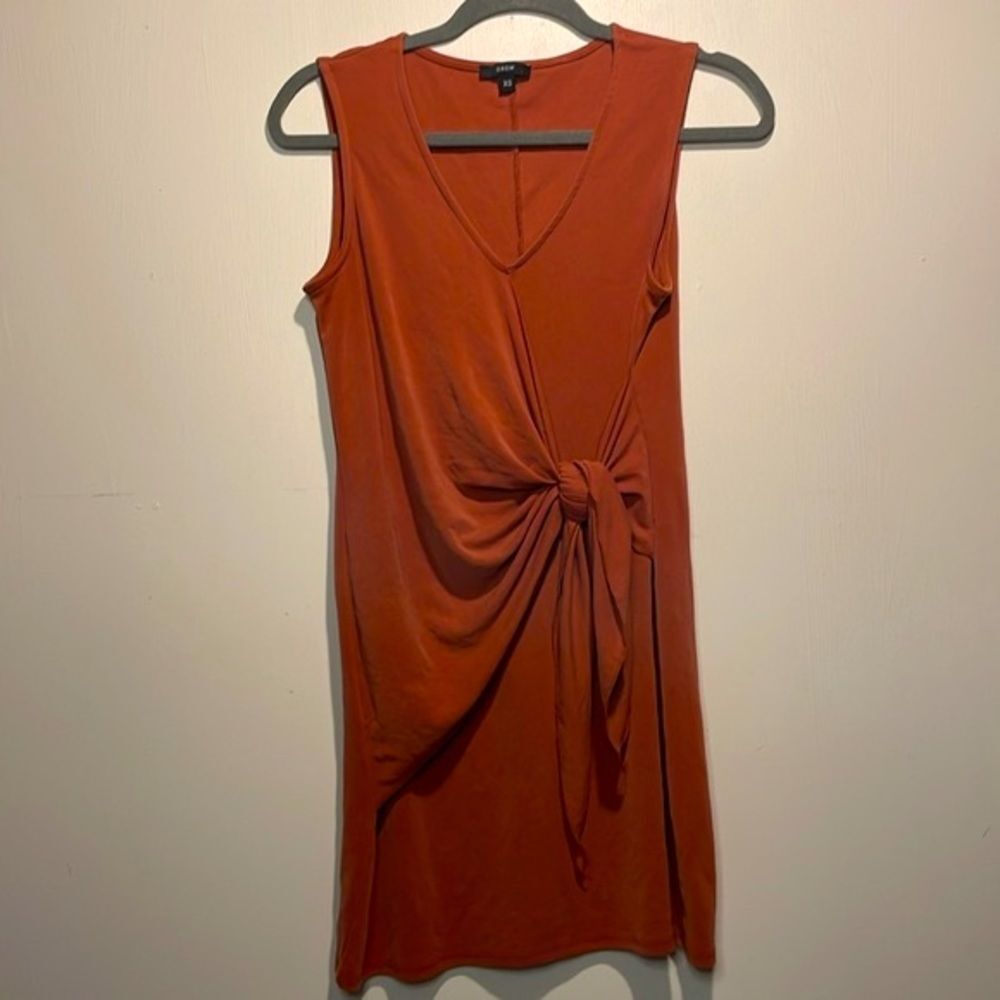 Anthropologie- DREW Twist Front Knotted Mini Dress Rust Orange- Size XS